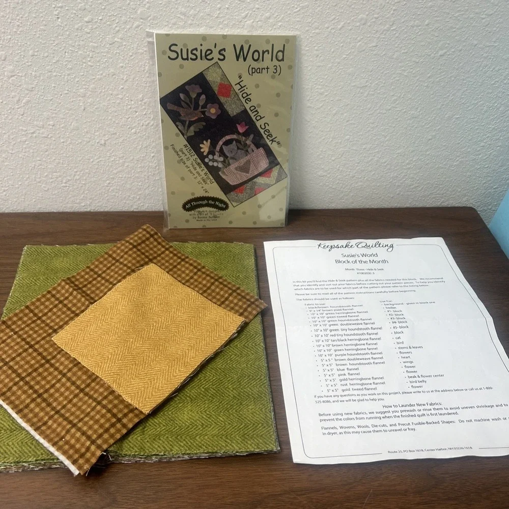 Susie's World Block Of The Month‎ by Keepsake Quilting Month 3 Hide & Seek Cat